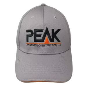 The Max Hat Baseball Cap Gray Orange XL Fitted Peak Concrete Construction LLC